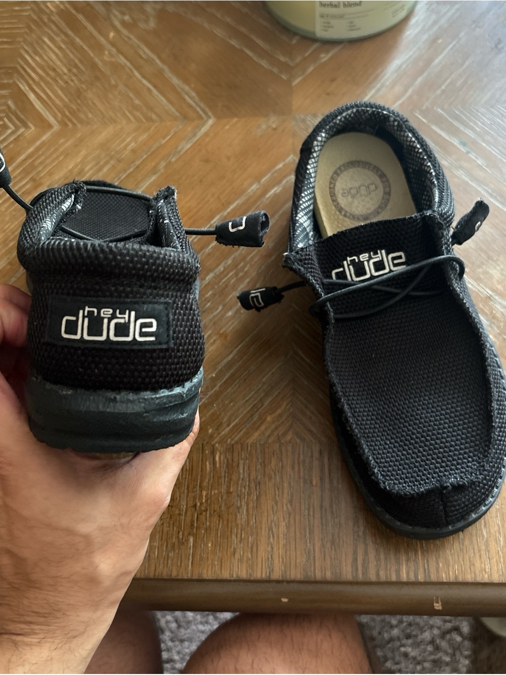 Hey Dude Kids Black Slip-On Sneakers with Elastic Laces